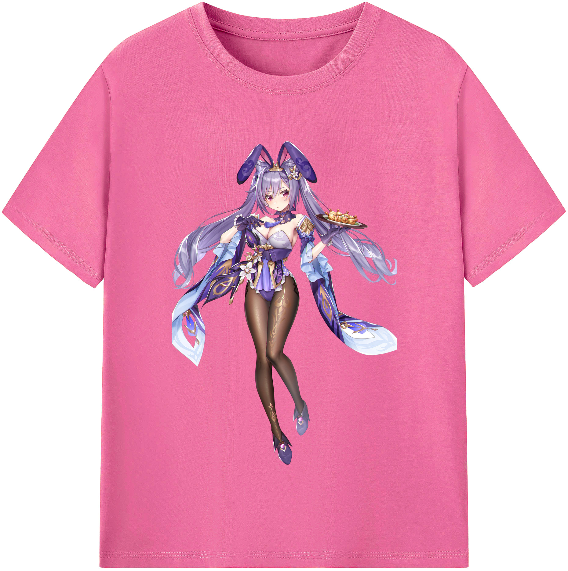 げんし神 刻晴 こくせい genshin Kokusei レディースカジュアルプリントTシャツ（綿100％）